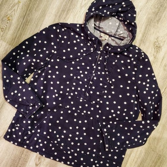 St Johns Bay Anorak blue polka dot pull over - Picture 2 of 6